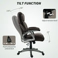 thumbnail image 5 of HOMCOM High Back Office Chair, Tilting Swivel Computer Chair, Brown, 5 of 8