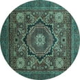 thumbnail image 1 of Ahgly Company Indoor Round Abstract Light Blue Modern Area Rugs, 7' Round, 1 of 4