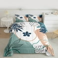 thumbnail image 2 of Homewish Botanical Flowers Leaves 3 Pieces Queen Comforter Set For Children Teens Adults,Abstract Minimalist Stripes Ultra Soft Bedding Sets,Vintage Aesthetic Bedding Comforter Set, 2 of 8