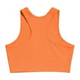 thumbnail image 5 of FASHOFT Girls Shirts Sporty Solid Color Cropped Sleeveless Top Elastic Comfy Summer Outdoor Leisure Daily Casual Youth Wear Girls Summer Tops Orange 8-10 Years, 5 of 5