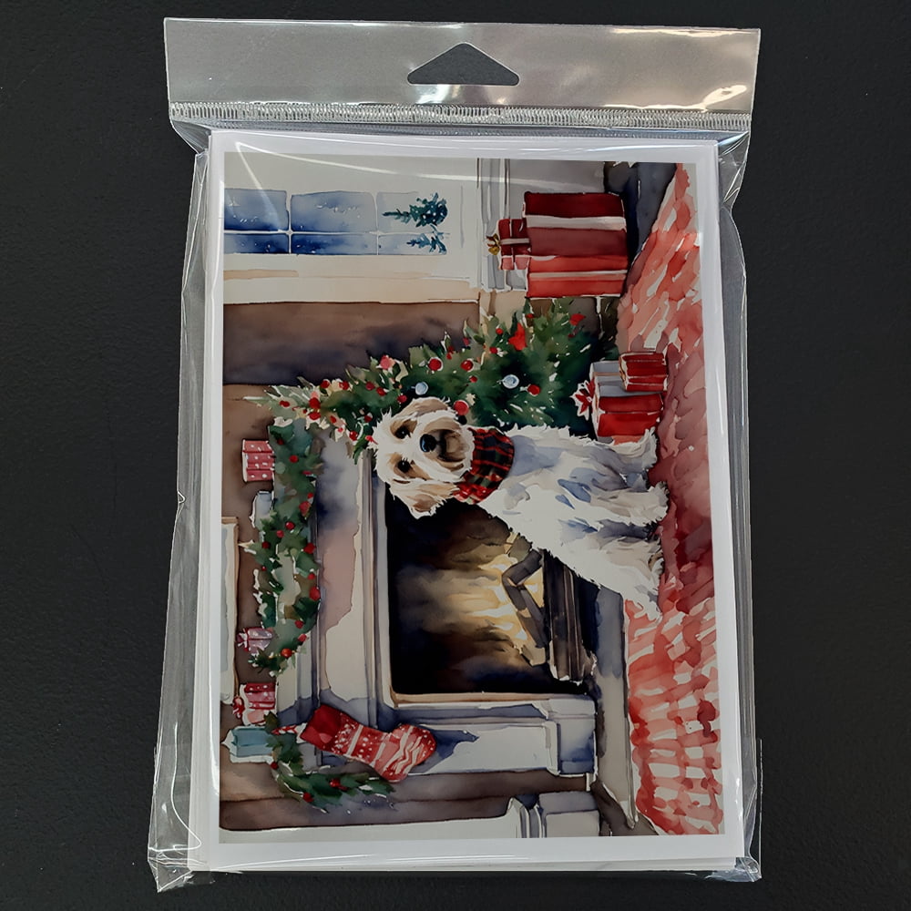 Sealyham Terrier Cozy Christmas Greeting Cards Pack of 8 7 in x 5 in