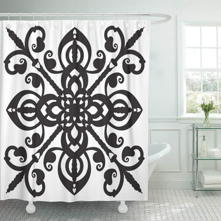 KSADK Hand Drawing for in Black and White Colors Italian Majolica The Best Bathroom Shower Curtain 60x72