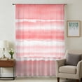 thumbnail image 2 of Pink Ombre Semi Sheer Curtains Drapes for Living Room, Bedroom, French Doors Window 108 Inches Long, Modern Abstract Art Farmhouse Rod Pocket Chiffon Curtain Drapery Voile Draperies Panel, 2 of 8