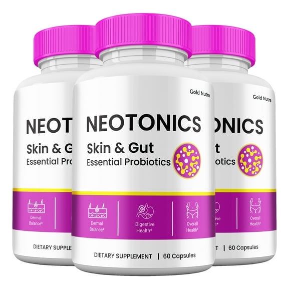 (3 Pack) Neotonics Capsules, Neotonics Supplement for Gut and Skin Health, Advanced Maximum Strength Pills All Natural Formula, 3 Month Supply