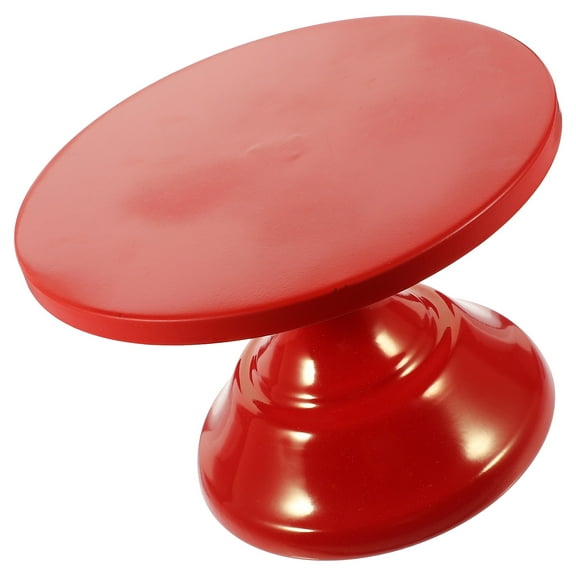 10 Inch Red Round Dessert Serving Plate Cake Stand for Wedding, Snacks, Cookies with Wrought Iron Base and Paper Cup Holder