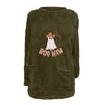 thumbnail image 4 of FcBaudy Hauts pour Femmes, Blouses & Chemises à Manches Longues Col Rond, Chemises pour Femmes Noël Col Rond Imprimé Poche Manches Longues Manteau Épais Chaud Blouse pour Femmes, 4 of 4