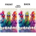thumbnail image 4 of Colorful Rooster Garden Flag Vibrant Chicken Singing Design Burlap Outdoor Lawn Banner Spring Summer Home Decor 12x18 Inch, 4 of 6