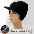 thumbnail image 3 of Men Winter Knitted Hat with Short Brim Thick Windproof Ear Keep Warm Grandpa Beanie Elastic Outdoor Cap Outdoor School Commuting Beanie, 3 of 8