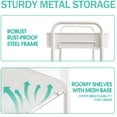 thumbnail image 5 of KK KINGRACK 3-Tier Rolling Cart, Metal Utility Cart with Wheels ,Office School Organizer, White, 5 of 9