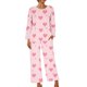 thumbnail image 5 of Pantalones Cortos de Manga Larga Pajama Set de la Mujer Día de San Valentín Impreso Manga Larga con Pantalones de Bolsillo Recortados, Ropa de Salón Casual, 5 of 6