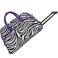 thumbnail image 3 of CalBags Animal Prints 21-Inch Carry-On Rolling Duffel Bag - Purple Trim Zebra, 3 of 8