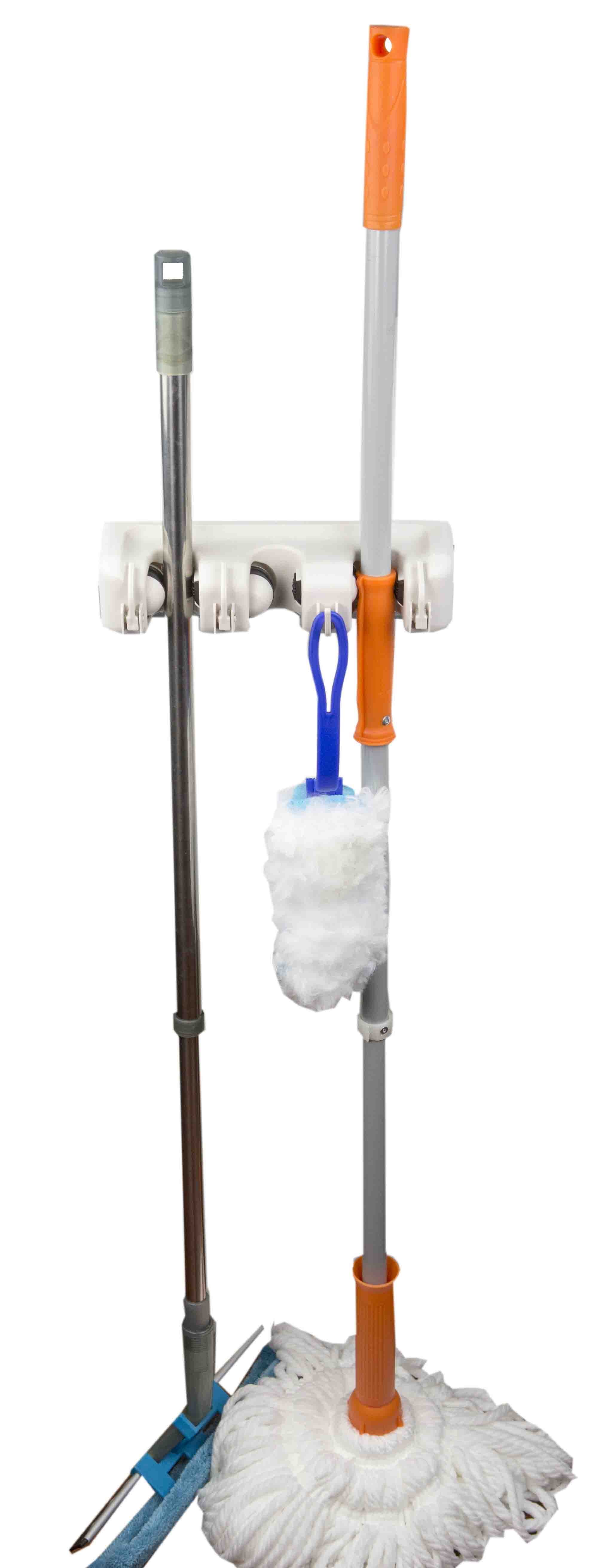 Home Basics 3 Slot Mop And Broom Organizer