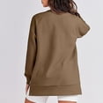 thumbnail image 2 of GZhLonKiMa Womens Crew Neck Sweatshirts Long Sleeve Side Zipper Pullover Ribbed Fall Sweathshirts for Women Trendy, 2 of 3