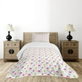 thumbnail image 4 of Ambesonne Flamingo Quilted Bedspread Set 2 Pcs, Summer Ice Cream Berry, Twin Size, Multicolor, 4 of 5