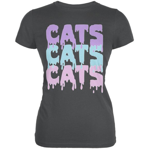 Halloween Cats Cats Cats Juniors Soft T Shirt Asphalt MD