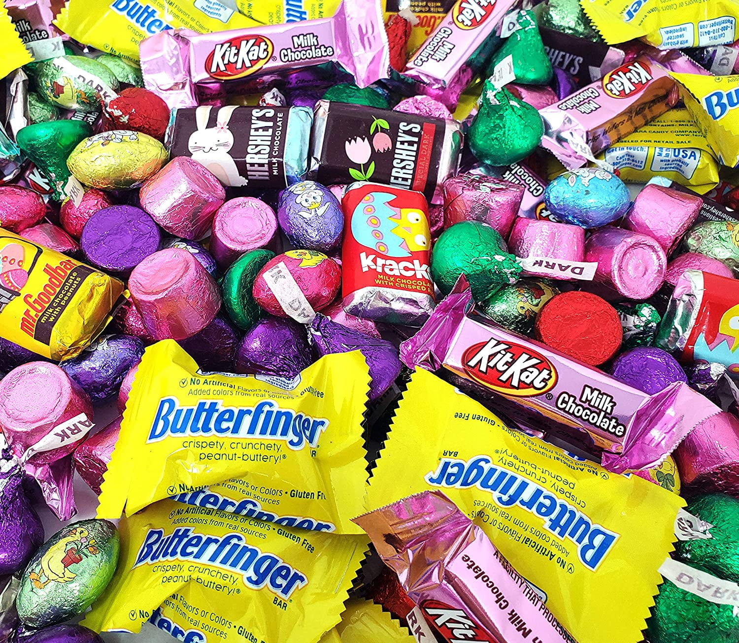 Candy Assortment Hershey's Kisses Dark Chocolate Green Purple Red Foil