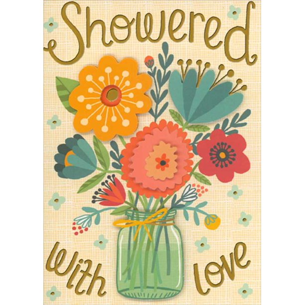 Download Rsvp Showered With Love 3d Tip On Flowers And Jar Hand Decorated Bridal Shower Congratulations Card Walmart Com Walmart Com