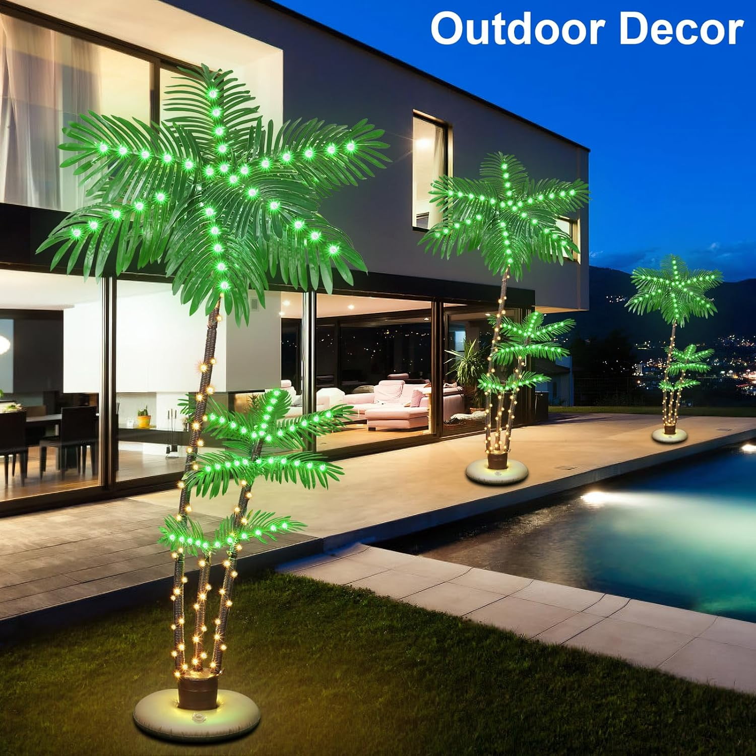 Oumilen 6 FT in LED Artificial Palm Tree Pot
