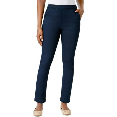 Karen Scott Womens Denim Comfort Waist Straight Leg Jeans