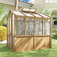 thumbnail image 3 of 6.7 ft. x 7.8 ft. Solid Cedar Wood Greenhouse with Polycarbonate Windows, Automatic Roof Vent, 3 of 7