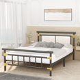 thumbnail image 3 of LDHF Full Metal Bed Frame, Sturdy Platform Bed with Headboard & Footboard, No Box Spring Needed, Under Bed Storage, Non-Slip Without Noise, Gold, 75x58x38 inches, 500 lbs Weight Capacity, 3 of 3