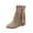 Khaki, variant on Fesfesfes Womens Boots Ankle Fashion Solid Boots Pointed Tassels Flat Heel Boots Shoes 6(37)