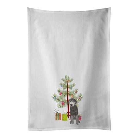 Carolines Treasures WDK3031WTKT 28 x 19 in. Unisex Doodle Silver No.2 Christmas White Dish Towels Kitchen Towel - Set of 2