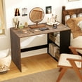 thumbnail image 2 of Gymax Computer Desk 44'' Home Office Desk w/ 2-Tier Bookshelf Study Writing Desk Rustic Brown & Black, 2 of 10