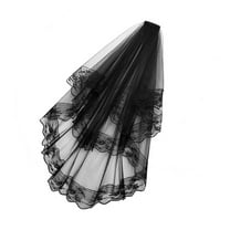 Masteelf Lace Veil Black Wedding Veils for Brides Long Embroidered Bridal
