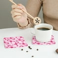 thumbnail image 6 of Balery 4 Pcs Breast Cancer Ribbons Awarenessleather Coasters Set, Drink Table Cup Coasters For Living Room Kitchen Coffee Decor, 6 of 9