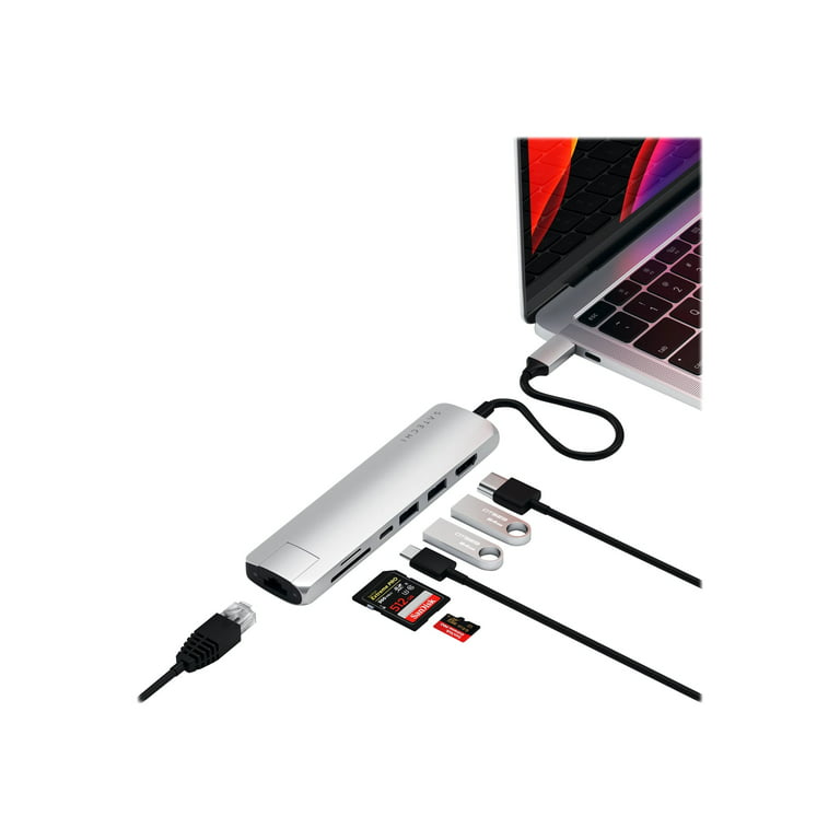 Satechi USB-C Slim Multi-Port with Ethernet Adapter - Docking