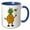 Blue/White, variant on 3drose, Funny Cute Pineapple Man Drinking Pina Colada Cartoon, 11oz Mug