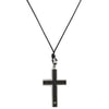 Men's Stainless Steel Cross Pendant with 18kt Gold