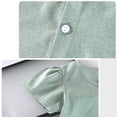 thumbnail image 6 of Amidoa Girls 2 Piece Outfits Summer Clothes Short Sleeve Cute Solid Color T-Shirt and Shorts Casual Kids Clothing Sets Green Size 3T, 6 of 8