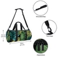 thumbnail image 5 of Palm Leaves DuffleBag 17.7" with Shoe Bag, Sports Bag, Soccer Bag, Luggage Bag - Zipper Pocket, Large Capacity, 5 of 6