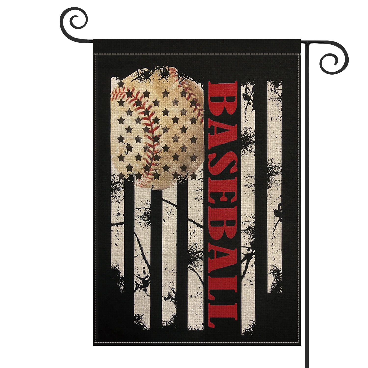 AVOIN Baseball Garden Flag Vertical Double Sided, Bat Ball Sport Rustic