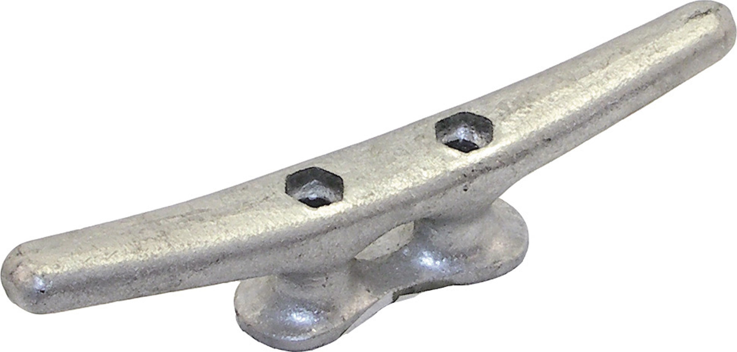 10 Pack of 12 Inch Galvanized Gray Iron Open Base Cleats for Boats and Docks