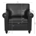 thumbnail image 4 of Classic Faux Leather Sofa Upholstered Couch Armchair with Removable Cushions and Rolled Arms for Living Room Office Apartment, 4 of 12