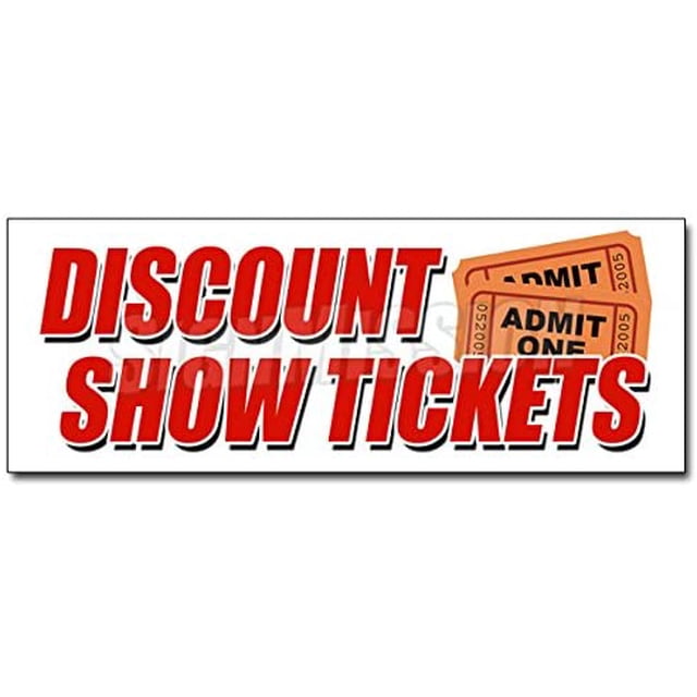 36" Discount Show Tickets Decal Sticker Concert Play Comedy Music Save Sale