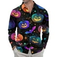 thumbnail image 2 of JGNGSHN Men Halloween T Shirts Long Sleeve Funny Spooky Season Pumpkins Graphic Shirt Casual Fashion Tees Blouses Party Clothes, 2 of 7