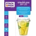 thumbnail image 4 of Stack Man 12 oz Clear Plastic Cups with Strawless Sip-Lids [50 Sets] Disposable Plastic Cups with Lids Crack Resistant, 4 of 5