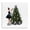 Glam Christmas Tree Woman Present, variant on Stupell Industries Art Deco Glam Magic Of Christmas Black Floating Frame Canvas Art, 18 x 18, by Amanda Greenwood