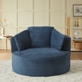 thumbnail image 2 of MAYEERTY Compressible Corduroy Round Lounge Sofa, Modern Couch with Spring Cushion for Apartment, 49*45*35"Blue, 2 of 8
