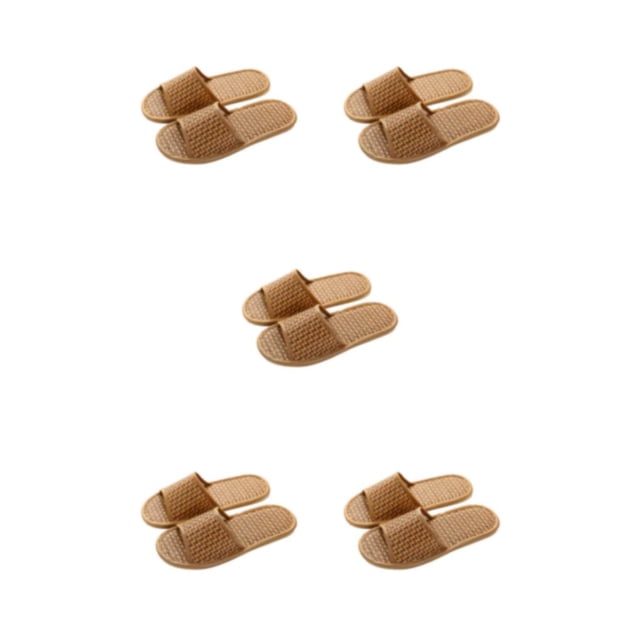 Sonducket 1 par de pantuflas de bambú para interiores y exteriores para el hogar para mujeres y hombres, sandalias portátiles informales de Type5 NO5