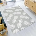 thumbnail image 1 of 6' x 9' Fiesta Gray With Pineapples Outdoor Plastic Rug, 1 of 1