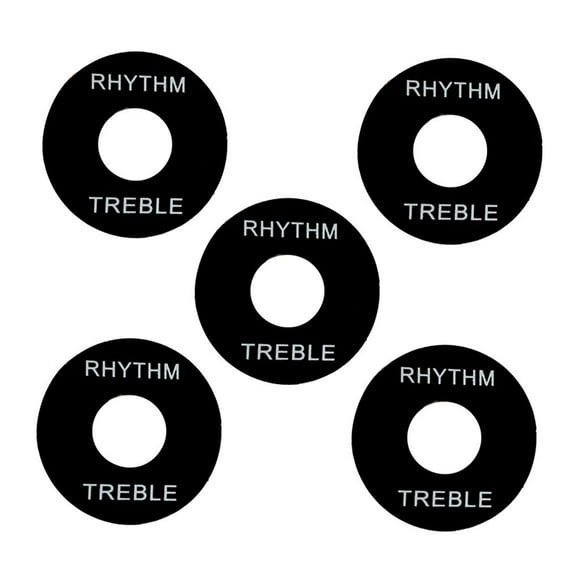 Arandela de interruptor de 3 vías Yuyangstore 5 piezas letras blancas para guitarra Negro