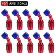 thumbnail image 1 of 10pcs Black AN6 8 10 Straight 45 90 Degree Oil Fuel Swivel Hose Oil Hose End Adapter Kit~0999, 1 of 1