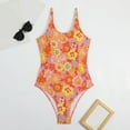 thumbnail image 3 of Aayomet Maillot de Bain Femme Décolleté en U Profond Maillots de Bain (Orange, S), 3 of 5