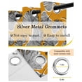 thumbnail image 6 of Grey Leaves Blackout Curtains, Light Blocking Print Window Curtains, Vintage Abstract Art Botanical Orange Thermal Insulated Window Drapes for Living Room Kitchen Cafe 2 Panels, 55"W x 39"L, 6 of 9