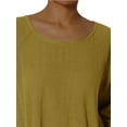 thumbnail image 3 of DYMADE Women Fashion Medium Long Loose Solid Color Casual T-shirt, 3 of 4